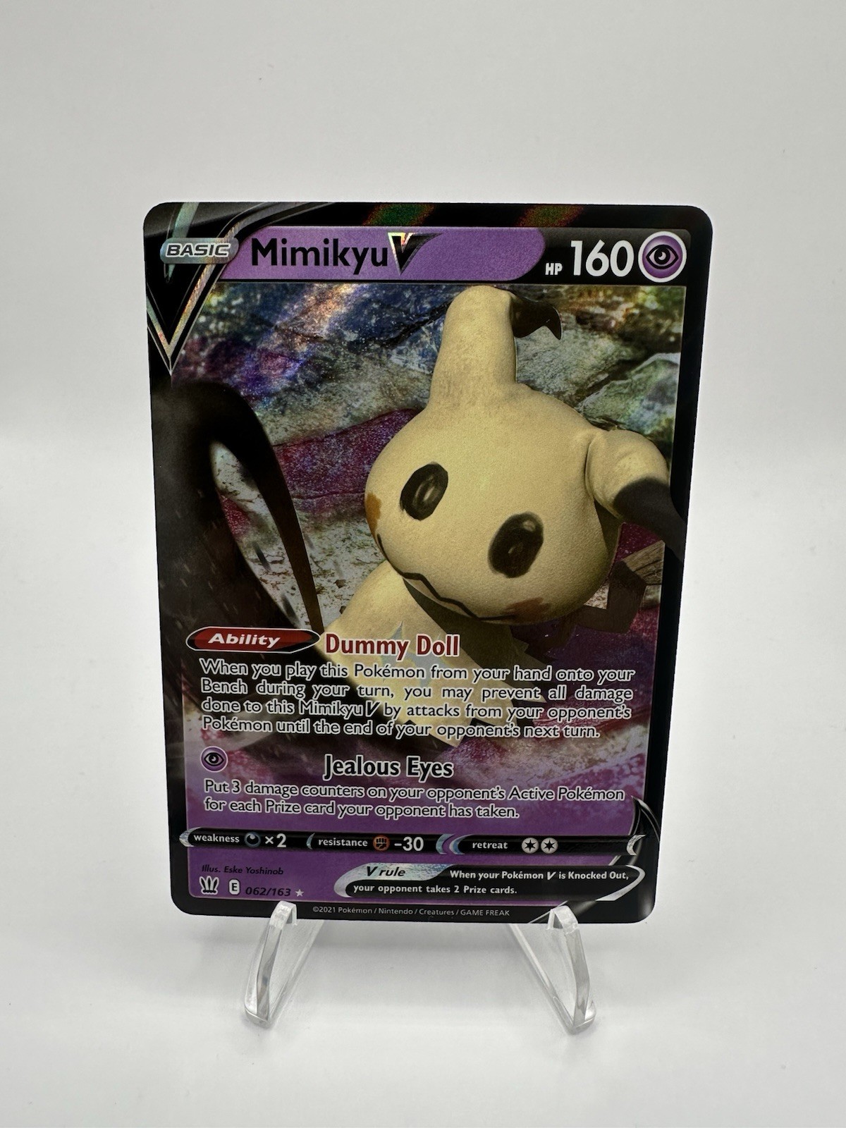 Mimikyu V - 62/163 - Ultra Rare Pokemon TCG Card Near Mint