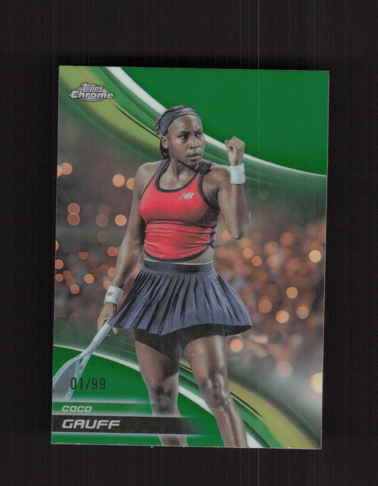 2025 Topps Chrome #200 Coco Gauff Green Refractor # 1/99
