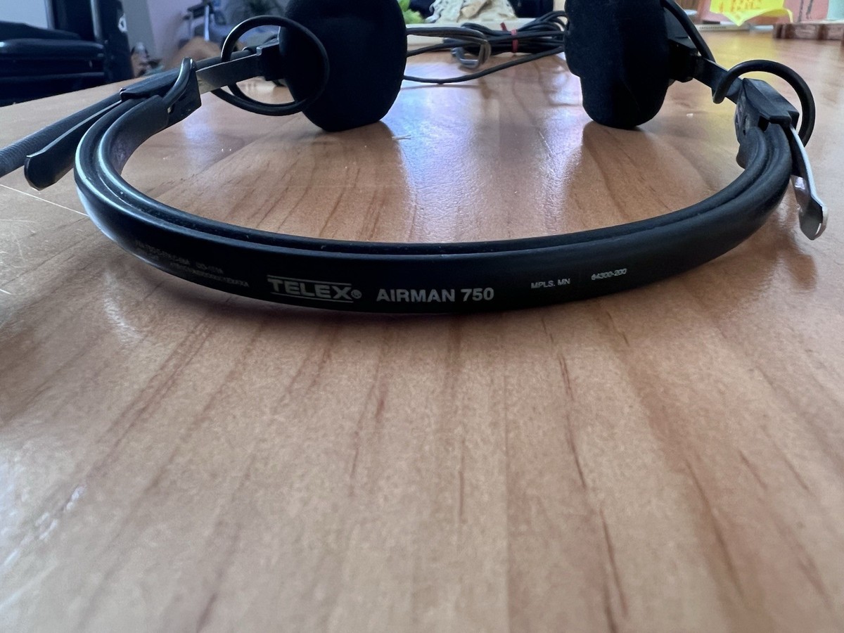 Telex 750 Airman Pilot Headset Aviation 64300-200 Dual Plug | eBay