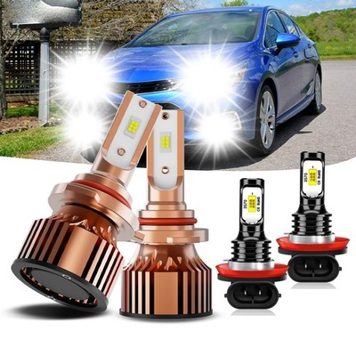 For Chevrolet Cruze 2016-2019 9012&H11 LED Headlight Bulbs Hi/Lo Fog Beam White