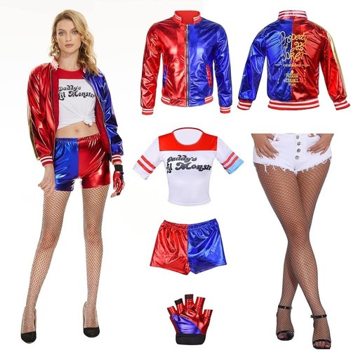 Kids Costume Ladies Halloween Costume – Full Outfit Set From Suicide Squad Party Cosplay Harley Quinn - Foto 4
