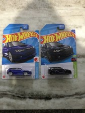 hot wheels set of 2 subaru wrx sti hatchbacks j-imports blue in box 