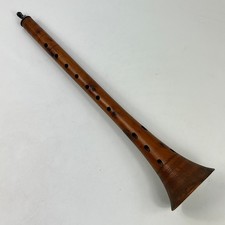 Vtg Carved Middle Eastern Zurna Reed Woodwind Instrument 17" Carved Folk Horn