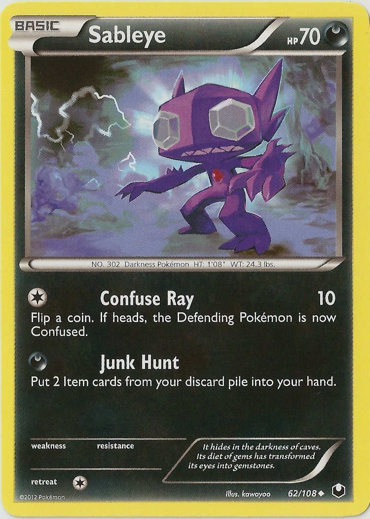 Sableye - 62/108 - Uncommon x1 - Lightly Played - BW Dark Explorers