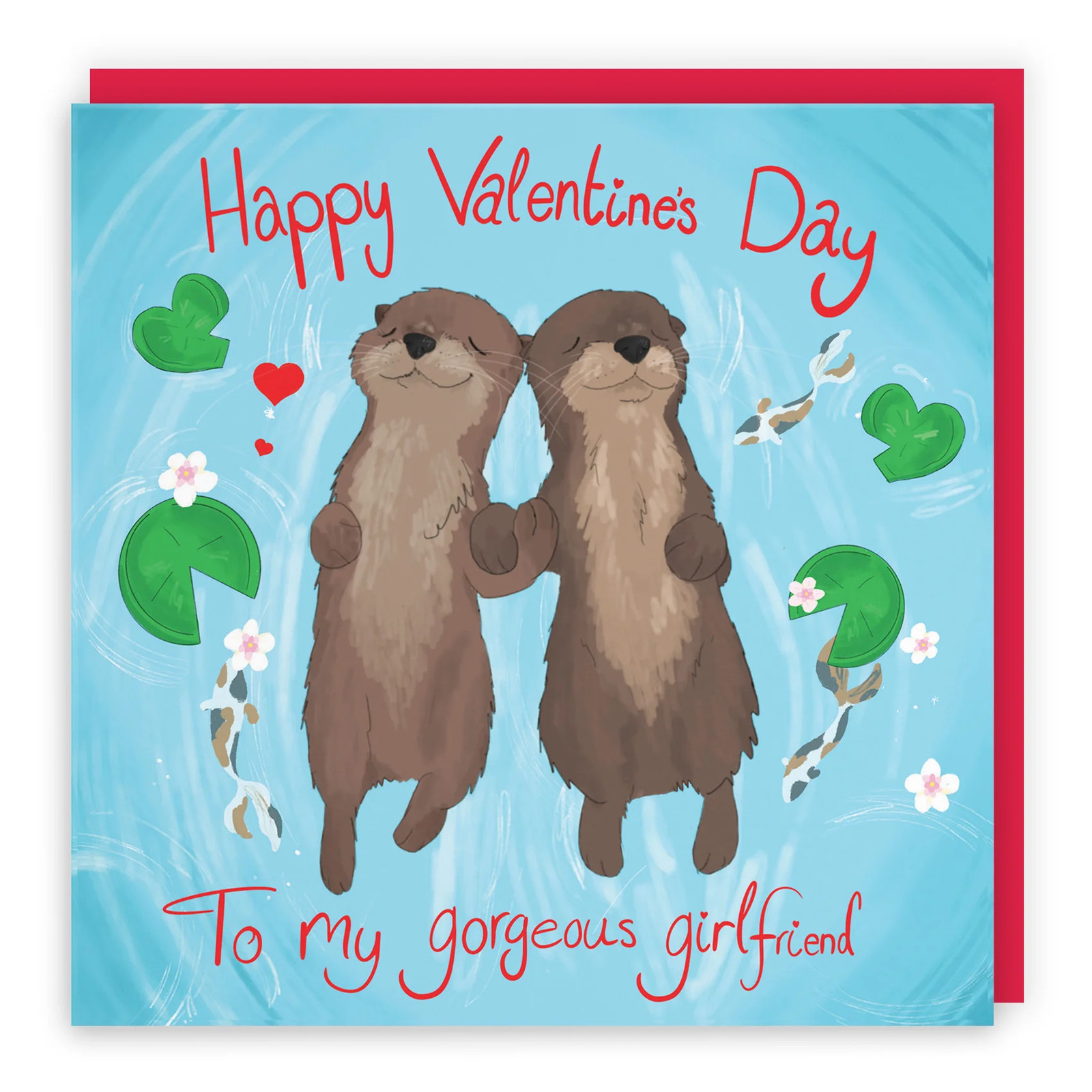 Girlfriend Valentine's Day Otters Card Cute Animals