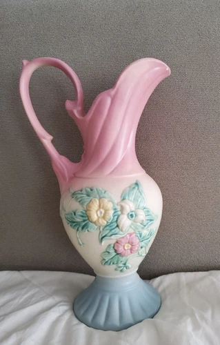 Vintage Hull USA Art Pottery Wildflower W-19-13 1/2 Ewer Pitcher Matte Incised A