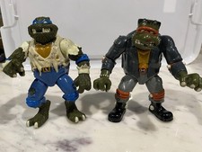 1993 Playmates Toys TMNT Lot of 2. “Leo as the Wolfman + Mike as Frankenstein” 