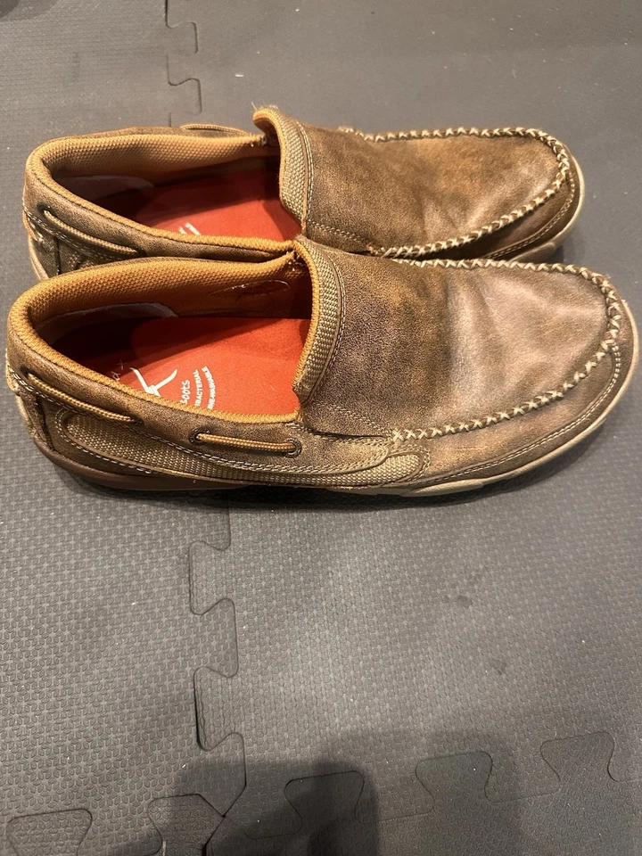 Mocasines Twisted X Para Hombre 12M Bombardero Cuero Conducción Sin Cordones Punta D Mdms002 Foto 4 de 4