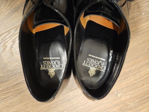 Crockett & Jones 'CHATHAM' Black Cap Toe Mens Leather Dress Shoes Oxford 11.5 - Afbeelding 6 van 24