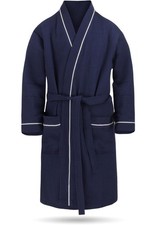 Herren Morgenmantel Bademantel mit Waffel-Piqué - Sommerbademantel Saunamantel