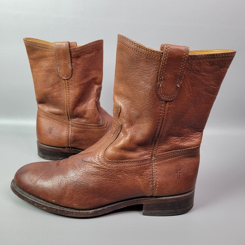 Stivali corti vintage Frye da donna in pelle marrone taglia 9M made in USA Y2K - Foto 2 di 13