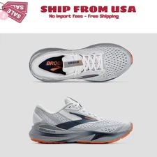 Brooks Men's Adrenaline GTS 24 White/Peacoat/Alloy Running Shoes- Medium/D