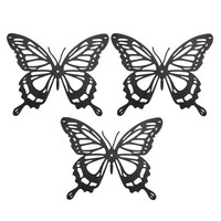 3 StüCke Schmetterling Metall Wanddekoration Schwarzer Schmetterling Metall4804