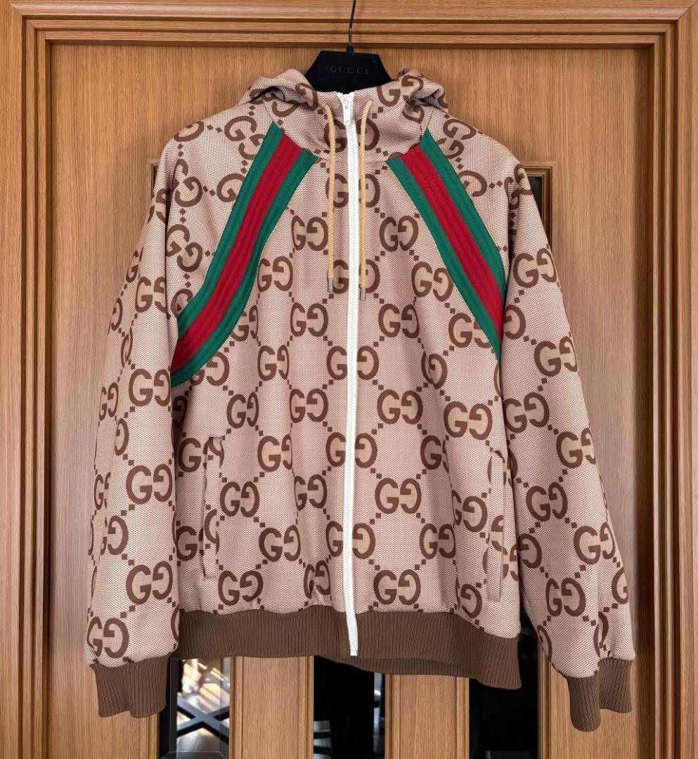 GUCCI Jumbo GG Full Zip Hoodie Jacket 713974 XJETI