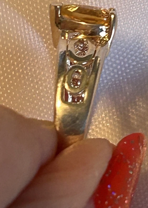 Anillo Talla 7 Plata de Ley Hecho a Mano Turmalina Natural Delicado Compromiso Firmado Foto 2 de 4