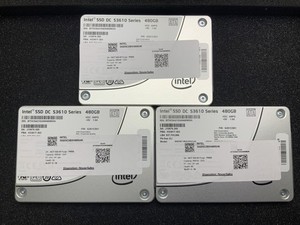 Lot of 3 Intel SSD DC S3610 Series 480GB 2.5" SATA Enterprise SSD NIST Wiped