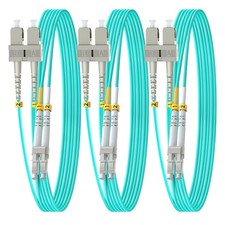 OM3 SC to LC Fiber Patch Cable Duplex Multimode Patch Cable 5m 16ft 3 Pack