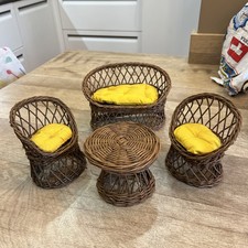 BARBIE MOBILI GIARDINO VINTAGE IN VIMINI RARISSIMI E BELLISSIMI 🌟