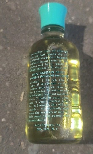 Rare Avon Skin So Soft Emollient Bath Oil NIB USA 4.Oz Glass Bottle - Picture 3 of 7