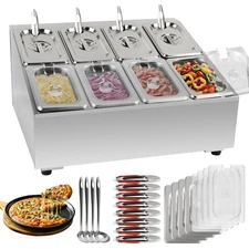 Pizza Topping Station Pizza Storage Container Topping containers with Lids Spoon