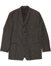 PAL ZILERI Mens 3 Button Blazer Jacket IT 54 2XL Grey Houndstooth AY03