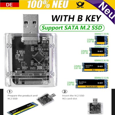 M2 SSD Case M.2 to USB3.0 Gen 1 5Gbps High-speed SSD Enclosure for SATA M.2 NGFF