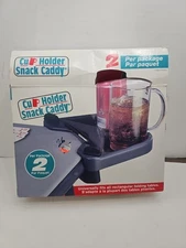 Cosco Cup Holder Snack Caddy Gray – 2 Pack – For Folding Tables - NEW