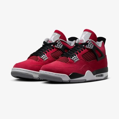 Air Jordan 4 Retro ''Toro Bravo'' Fire Red Black Basketball Shoes FQ8138-600