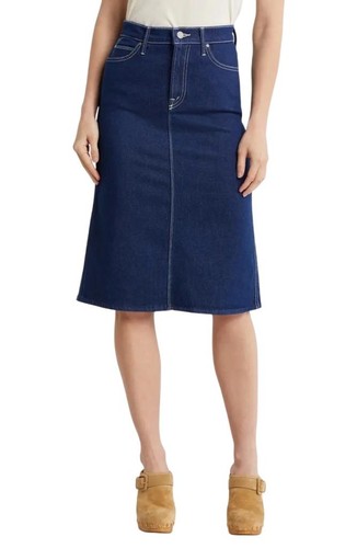 $198 - MOTHER The Country Swooner A-Line Midi Skirt in Ooh La La Size 25