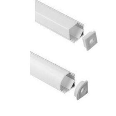 4ft/8ft 3/8''  Surface Mount Inward Corner LED Tape Light Channels, frosted lens