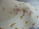 3 Haviland Limoges Lunch Plates Schleiger 54 Embossed Bellflowers Pink Gold 8.5" — photo 2