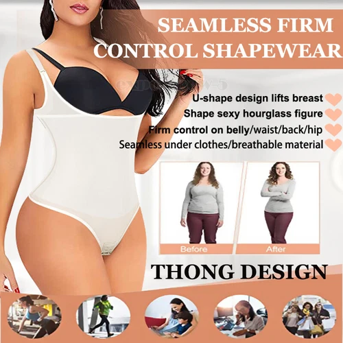 Fajas Colombianas Reductoras Levanta Cola Post-Surgery Slimmer Thong Body Shaper - Picture 7 of 27