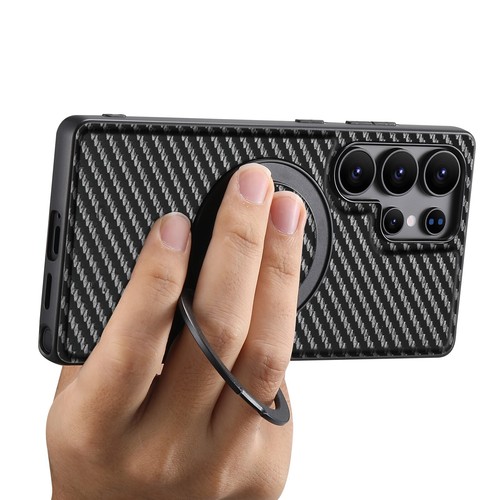 Kohlefaser PU Leder Tasche für Samsung Galaxy S25 Ultra USA, stoßfestes Design - Bild 5 von 7