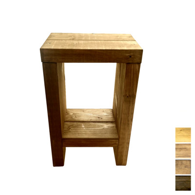 Rustikaler Beistelltisch / Wohnzimmer Beistelltisch Nachttisch klobig Massivholz