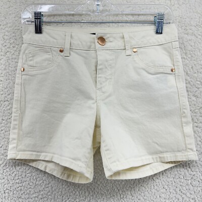 1822 Denim Ivory Jean Shorts Mom Inseam Preppy Classic Cotton