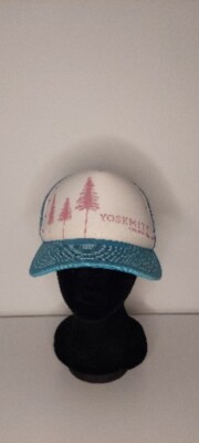 Pistil Trucker Cap Hat Ball Cap Yosemite California Snapback Adj Mesh Blue Pink 