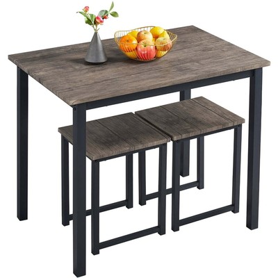 Alden Design 3pcs Industrial Dining Set Drift Brown Practical and Convenient