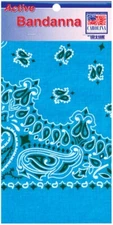 Carolina Hav-A-Hank Paisley Bandanna 22"X22"-Light Blue