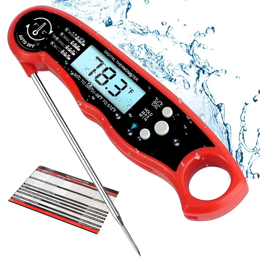 Meat Thermometer Digital for Cooking and Grilling, Collapsible Probe, with Ma...