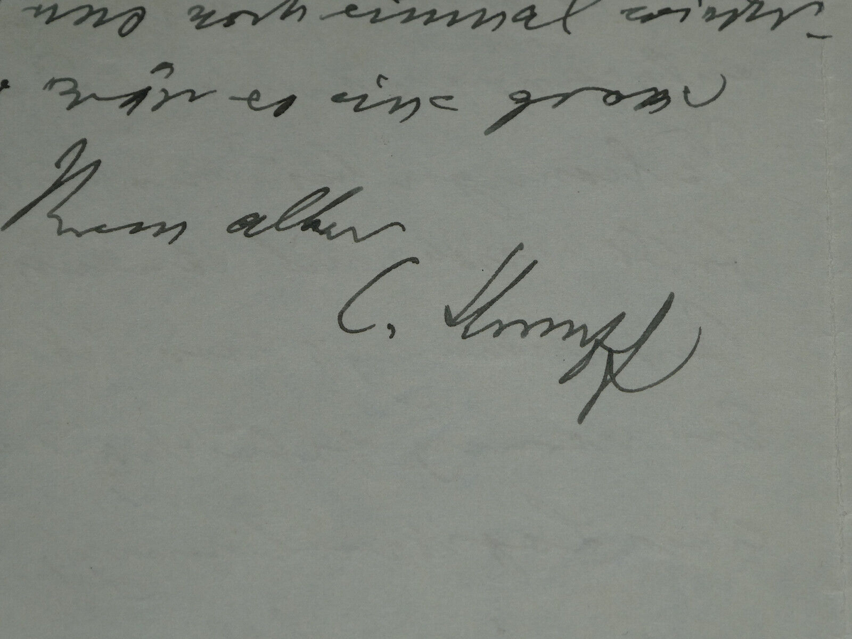 Lettre Autographe Signée Carl Stumpf - Félicitations - 1928 - Philosophie