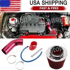 Red Car Cold Air Intake Filter Induction Kit Pipe Power Flow Hose System 76mm