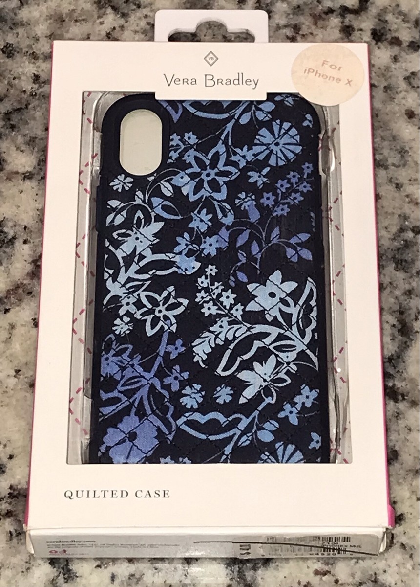Vera Bradley Quilted Case for iPhone XS & X - Navy Blue / Flower Design Vera Bradley Quilted Case for iPhone XS & X - Navy Blue / Flower Design
