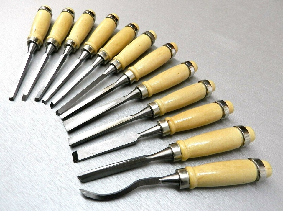 Wood Carving Set 12 Pc Chisel Set Wood Carvers Chisels - Gouges Shapes ...