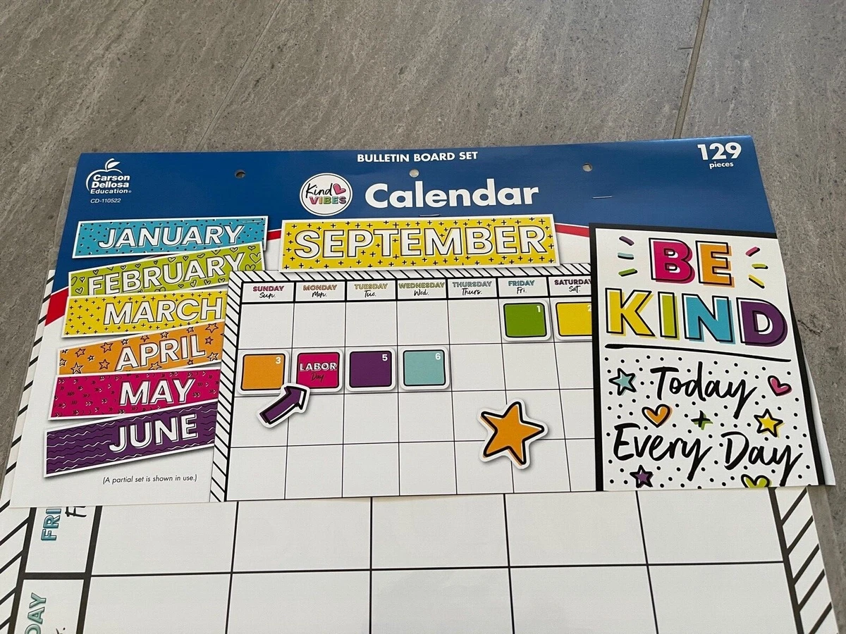 Carson Dellosa Education Kind Vibes Calendar Bulletin Board Set 129 Pieces  | eBay