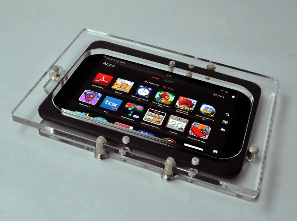 Clear Acrylic Anti-theft Desktop Stand for Amazon Kindle Fire 7 2015/2017/2019 - Image 4 of 4