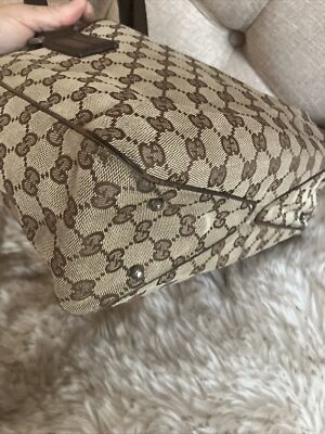 Authentic Vintage GUCCI GG Monogram Tote Bag Brown Canvas CUTE