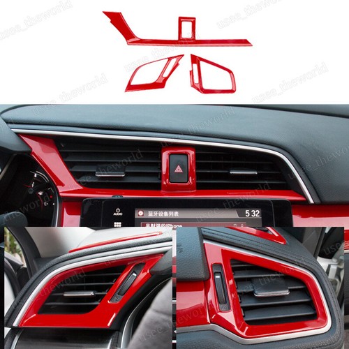 Red Interior Gear Shift Box Strip Cover Trim For Honda Civic 10th Gen 2016-2021 - Picture 38 of 48