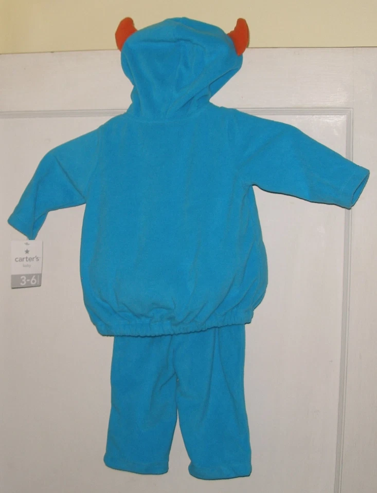 NUEVO CON ETIQUETAS Carter's Polar Azul Pequeño Monstruo Conjunto de 2 Piezas Disfraz de Halloween 3 - 6 Meses Foto 3 de 4