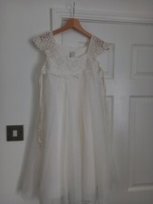 monsoon bridesmaid dress age 8-9 in ivory with shoulder shawl included 