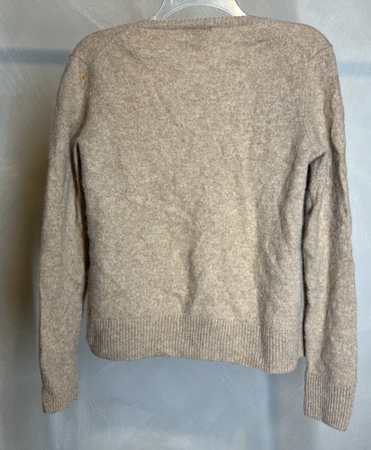 Saks Fifth Avenue girls tan 100% cashmere button front Cardigan Sweater|Size: L - Picture 13 of 15